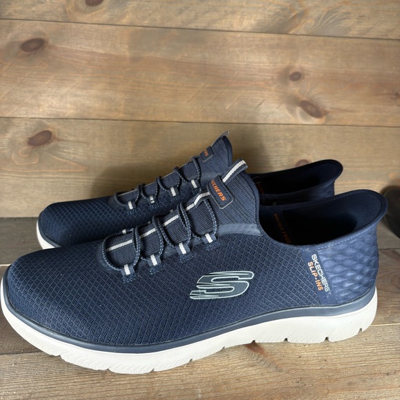 Skechers slip ins summit mens size 14 wide shoes blue slip on comfort sneakers - Picture 1 of 8